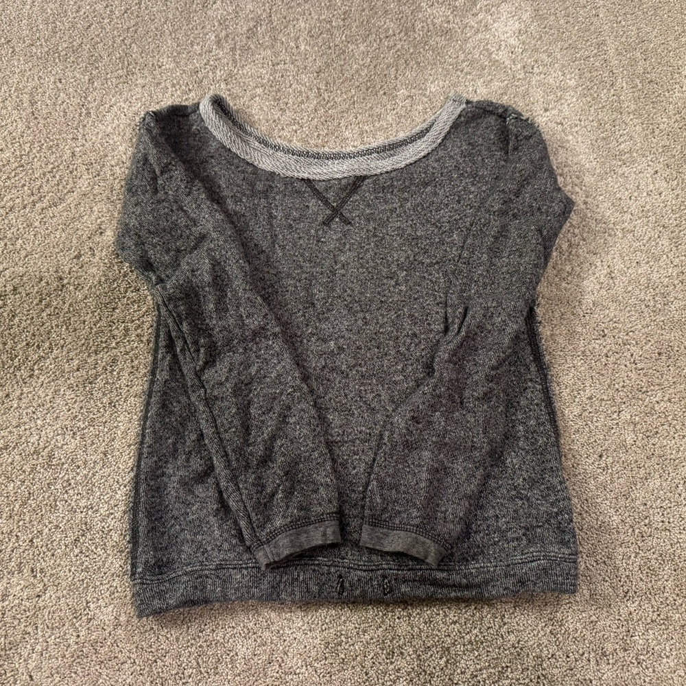 Aerie Gray Pullover Sweatshirt XS Soft Casual Lounge Top